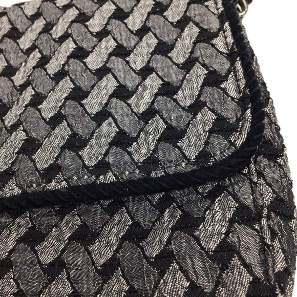 Talbots small bag in basket weave silver & black - Picture 6 of 9